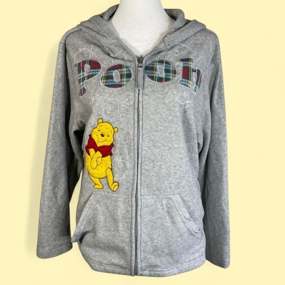 Vintage Y2K Disney Winnie The Pooh Women 8/10 Embroidery Patchwork Jacket Zip Up - Picture 1 of 6